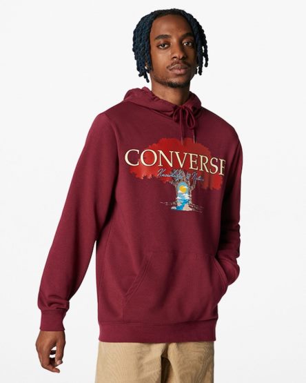 Moletom Com Capuz Converse Tree of Life Pullover Masculino Vermelhas Escuro | PT S004T75